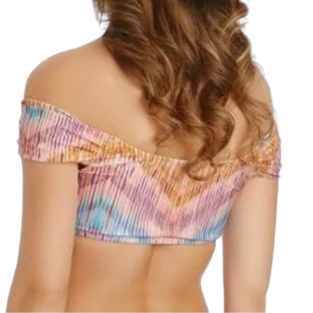 NWT Raisins Bikini Set XL Juniors Off Shoulder Lace Front Bikini Top & Bottoms - Picture 4 of 15